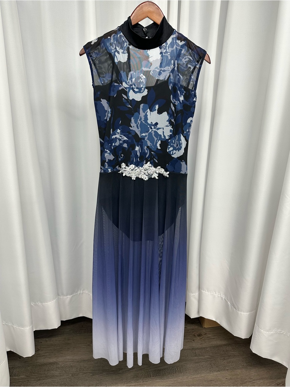 Weissman autumn leaves Floral lyrical dance Dress blue adult large